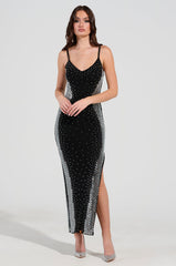 SHOW STOPPER RHINESTONE MAXI DRESS