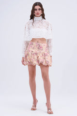 GENA DROP WAIST FLORAL MINI SKIRT