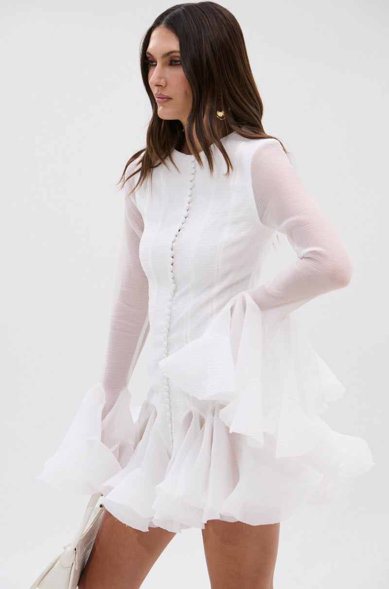 HOURS IN SILENCE RUFFLED MINI DRESS