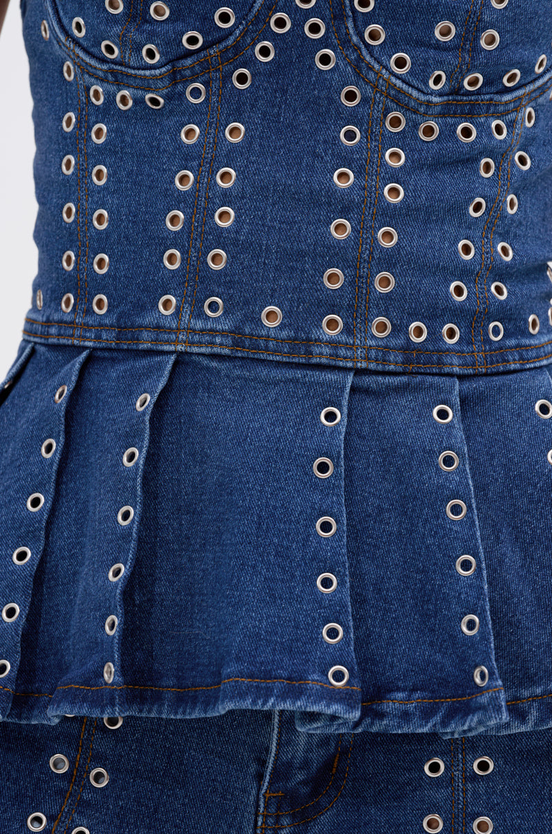 SOFIA DENIM CORSET WITH GROMMET