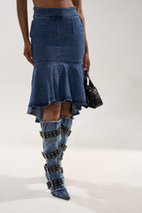 YOU WISH DENIM MIDI SKIRT