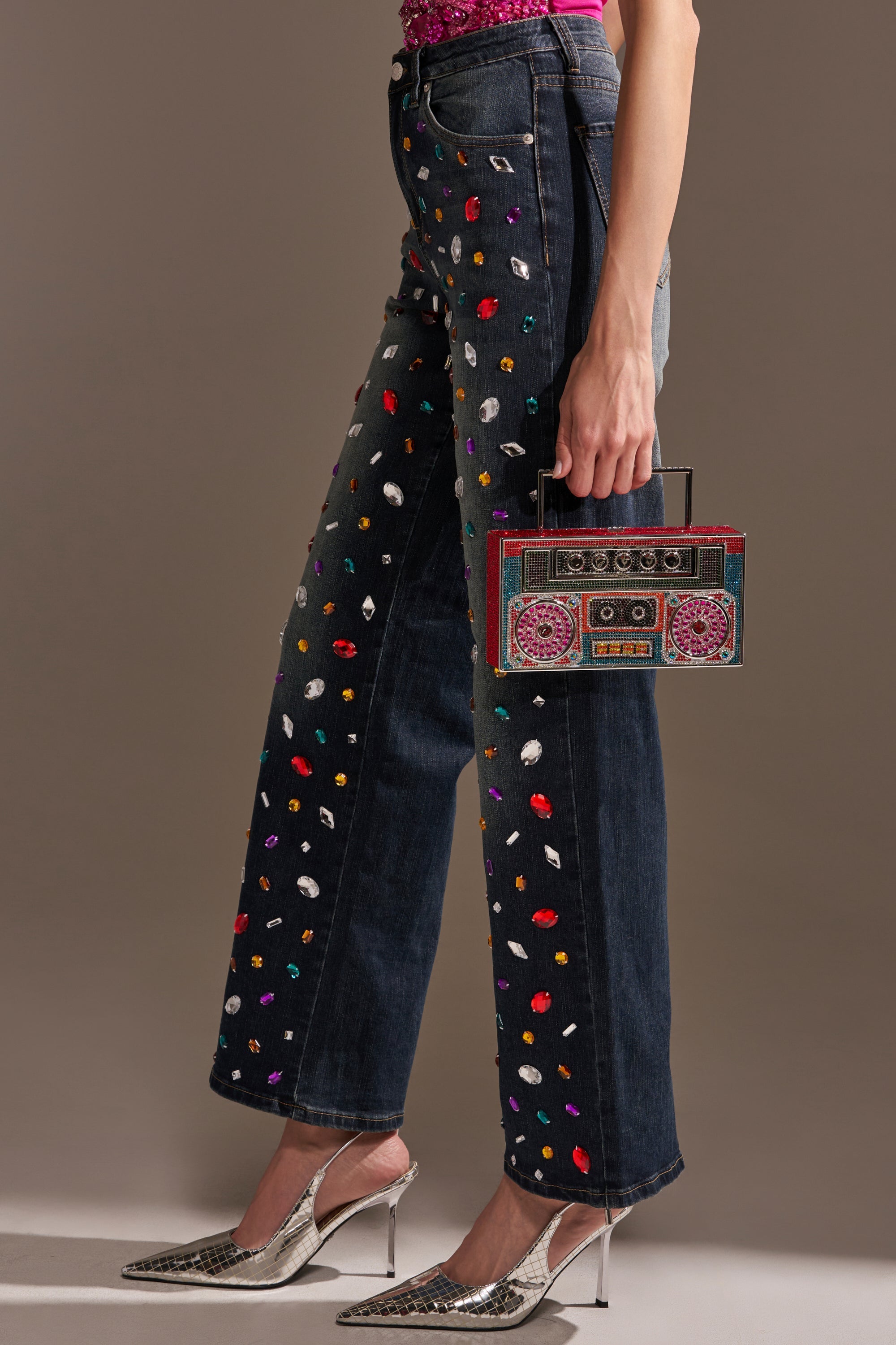 JEWELERS ROW RHINESTONE DENIM JEANS