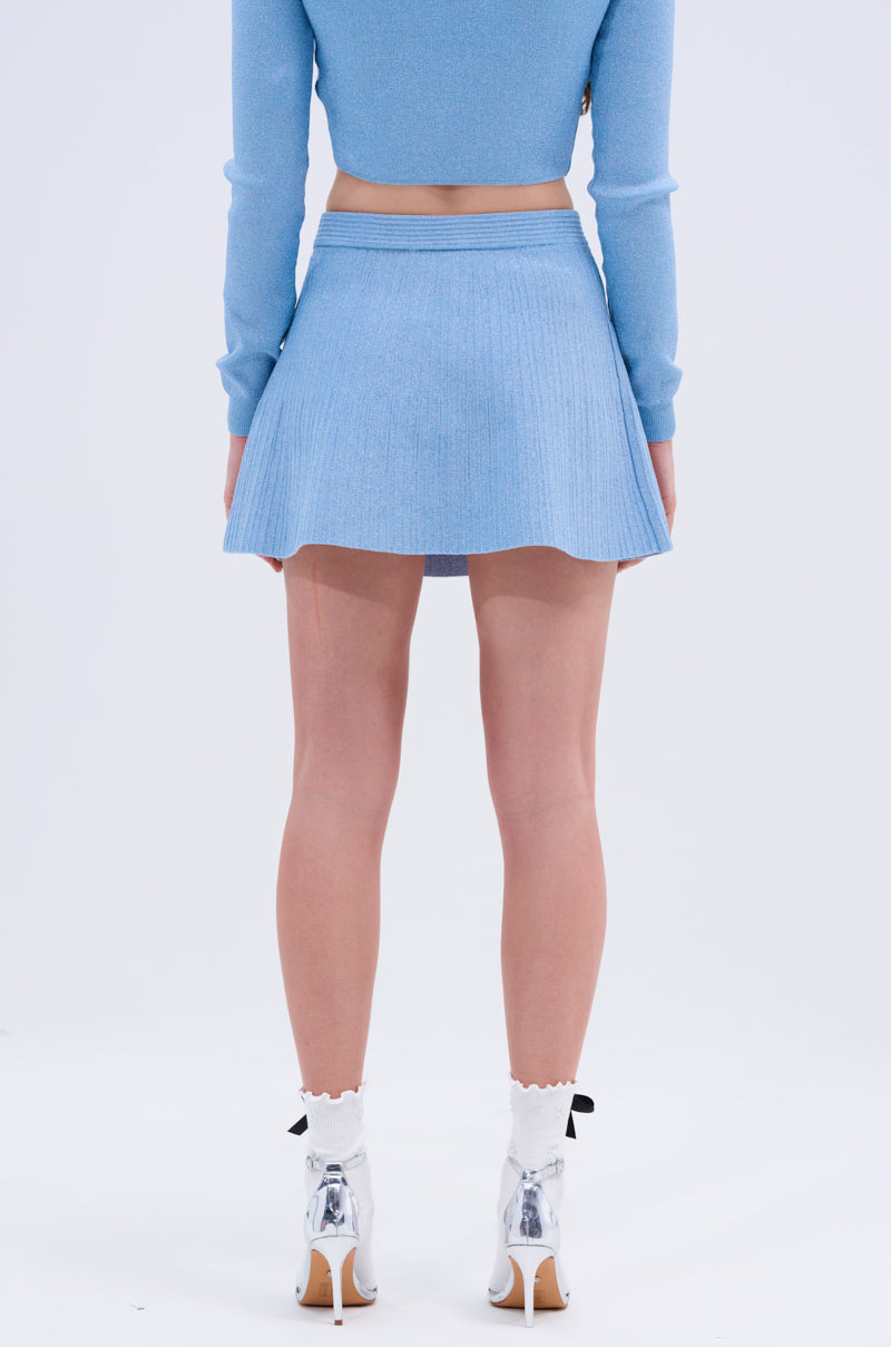 ICY BLUE SPARKLE MINI SKIRT