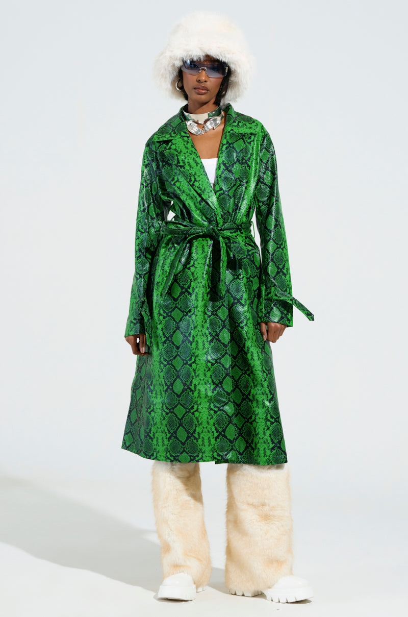 ENVY SNAKE PRINT TRENCH