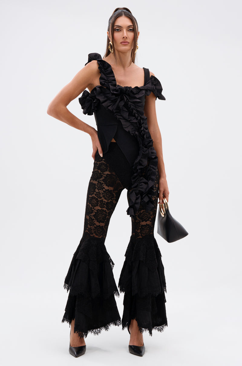 RUFFLES EVERYWHERE BANDAGE BLOUSE