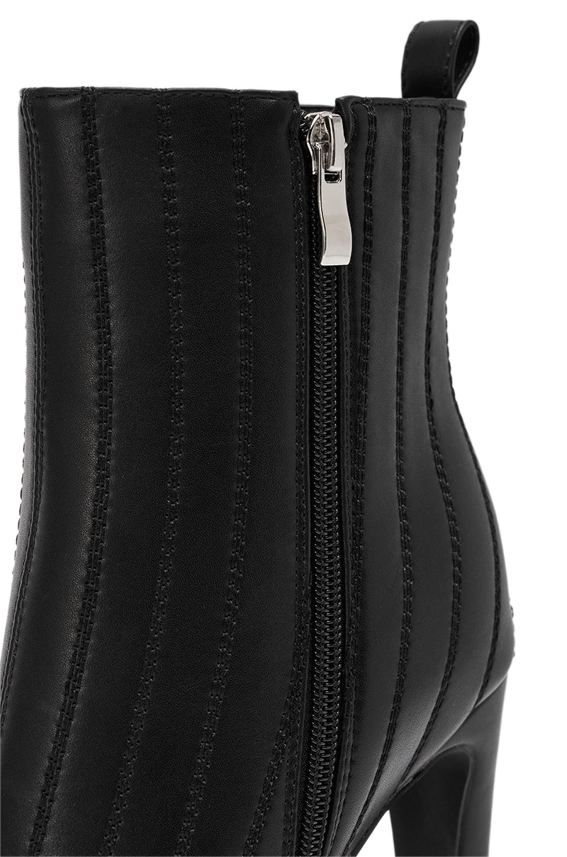 AZALEA WANG AMHERST BLACK PU BOOTIE