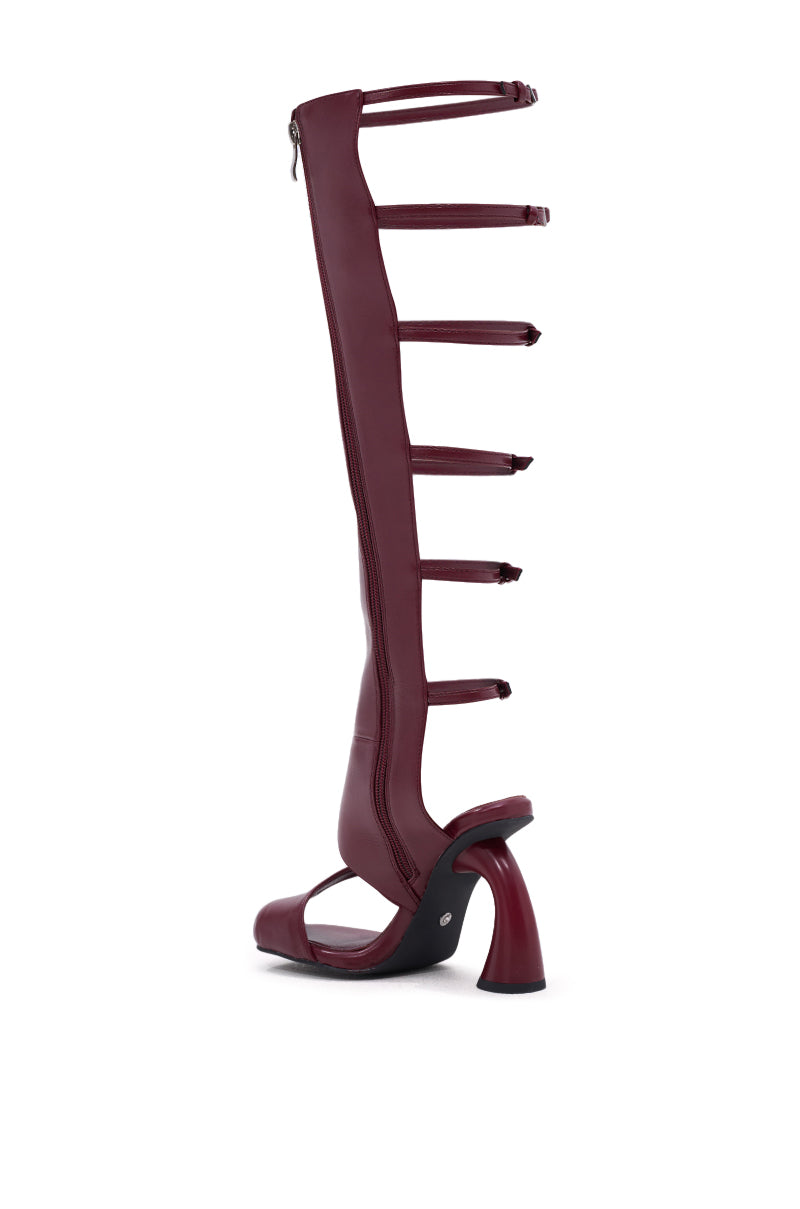 AZALEA WANG ANDRIUS BURGUNDY GLADIATOR SANDAL