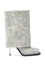  AZALEA WANG ANNECY GREY WASHED BOOTIE