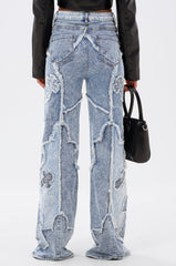 CROSSED OUT DENIM DISTRESSED PANT