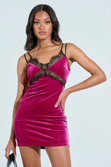 CHICEST IN THE ROOM VELVET MINI DRESS