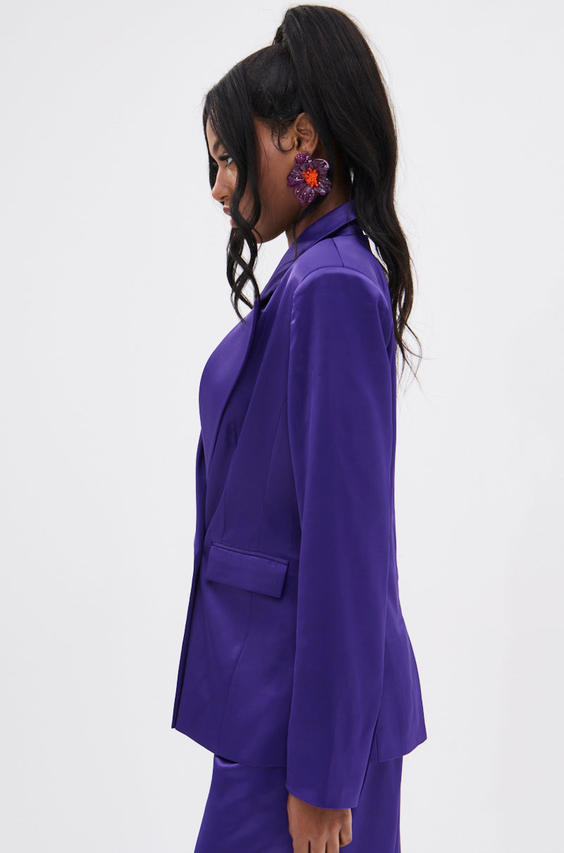 SAY YOU LOVE ME SATIN BLAZER