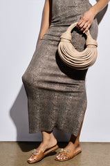 AKIRA  ARCADIANA BROWN EMBELLISHED RHINESTONE SANDAL