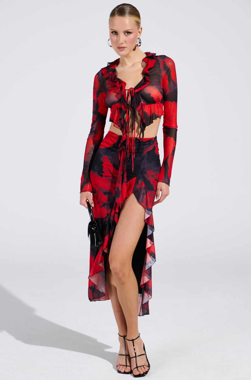 CAROLINA MESH MIDI SKIRT