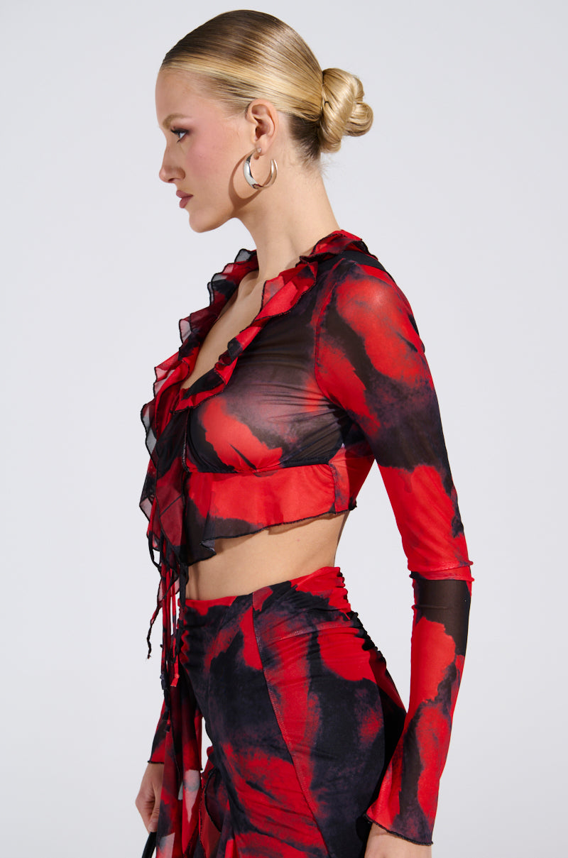 CAROLINA LONG SLEEVE MESH TOP