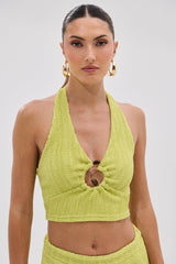 HOLLYWOOD SLINKY TEXTURED BRALETTE IN GREEN