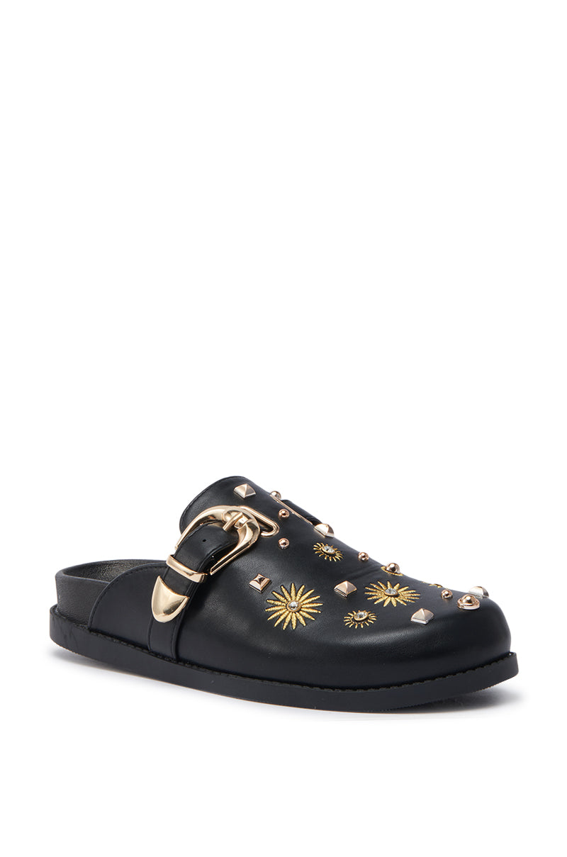 AZALEA WANG TROUVER BLACK GOLD STARBURST FLAT