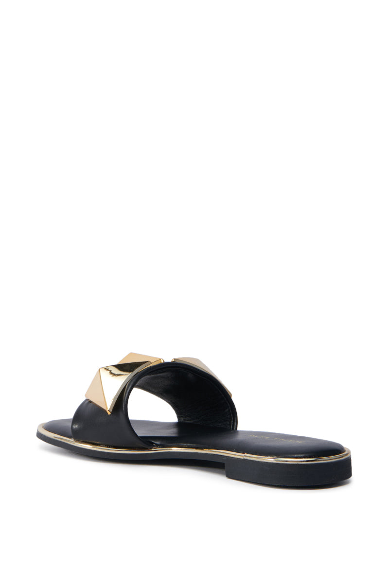 AKIRA BENNO BLACK SLIP ON SANDAL