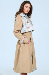PEEKABOO BROCADE TRIM TRENCH