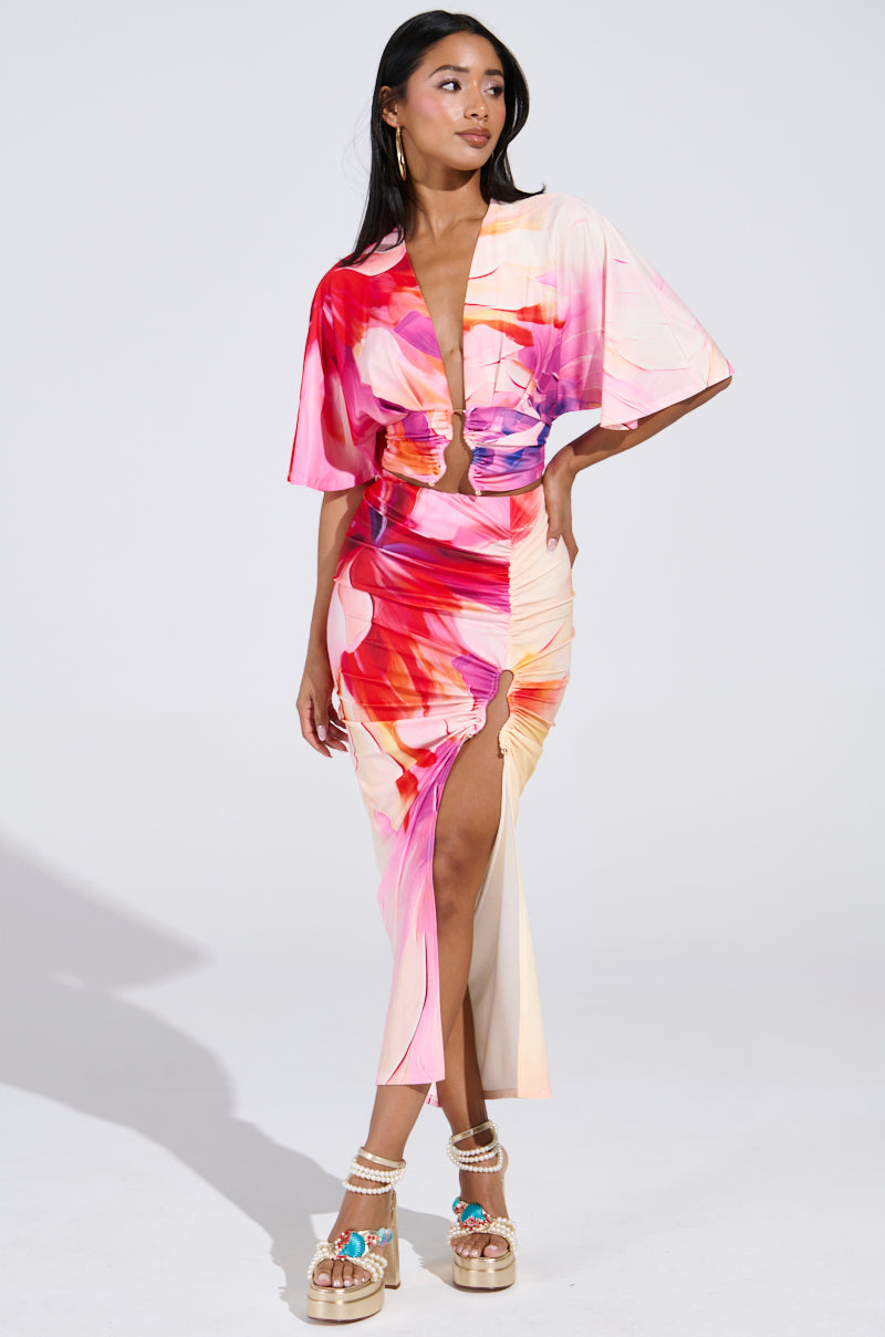 WILD FIRE FLORAL BLOUSE