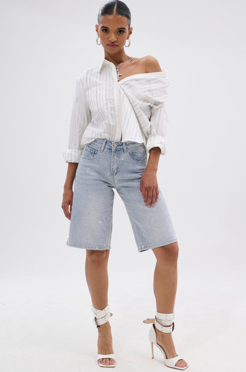 BLING BLING RHINESTONE BERMUDA SHORT