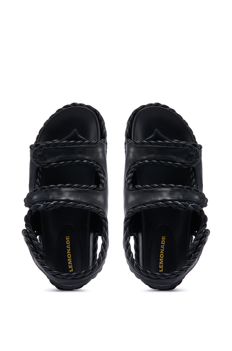 CAPE COD BLACK BRAIDED SANDAL