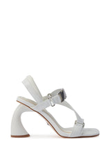 AZALEA WANG CAPRIZE WHITE INDUSTRIAL BUCKLE SANDAL