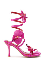 AZALEA WANG CARRINGTON FUCHSIA FLORAL COIL SANDAL