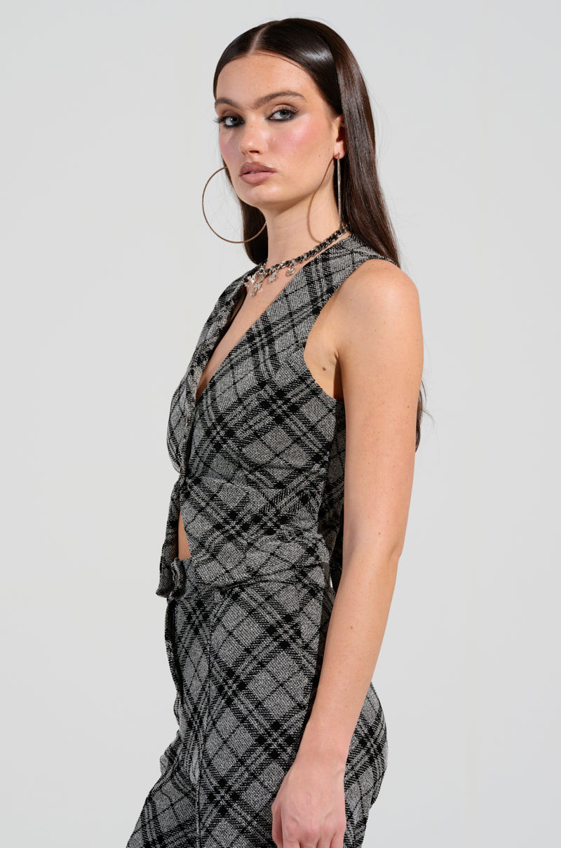 LITTLE LOVE PLAID VEST