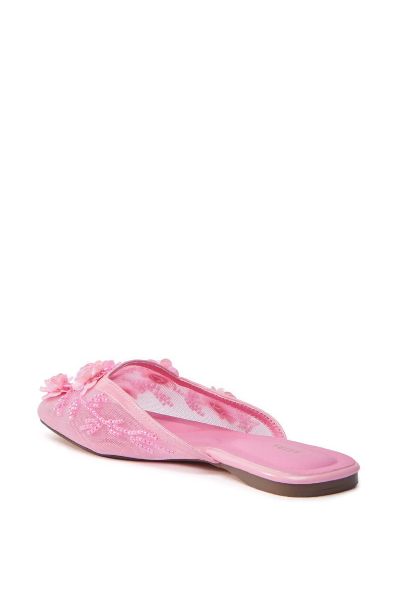 AZALEA WANG CHERINA PINK FLAT WITH EMBELLISHMENT