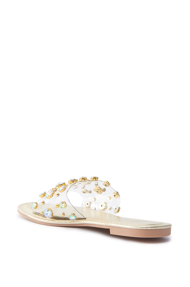 CLARISSA GOLD EMBELLISHED FLAT SANDAL