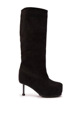 AZALEA WANG CLEDQYN BLACK FAUX SUEDE BOOT