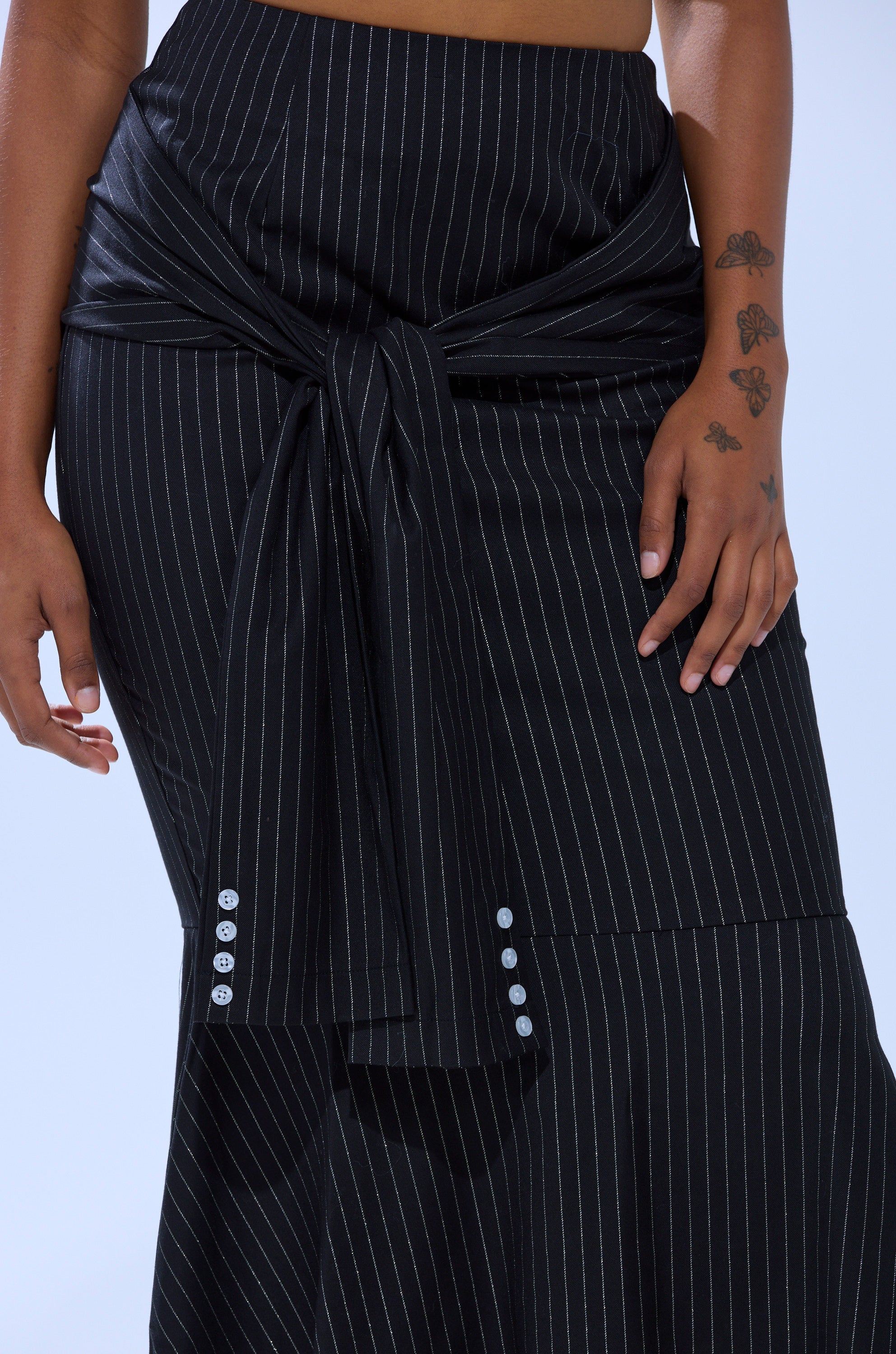 BUSINESS ONLY PINSTRIPE MAXI SKIRT