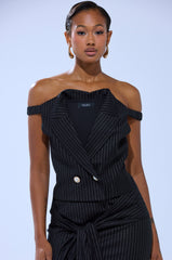 BUSINESS ONLY PINSTRIPE CORSET