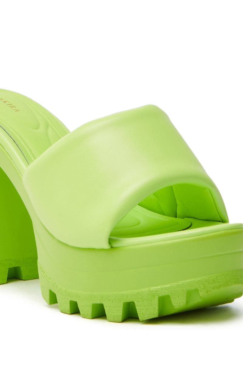 AZALEA WANG COOL CAT LIME PUFFY PLATFORM SANDAL
