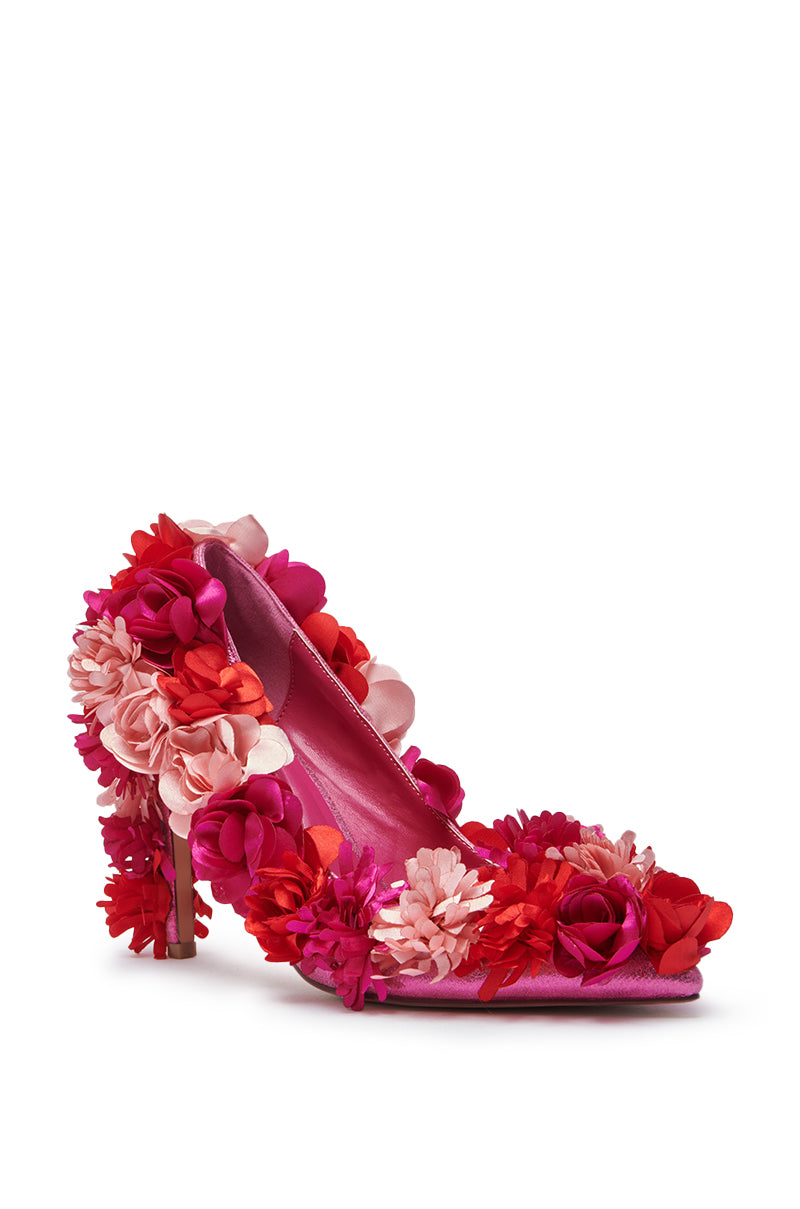 AZALEA WANG COLLIDGE MULTI FLORAL EMBELLISHED PUMP