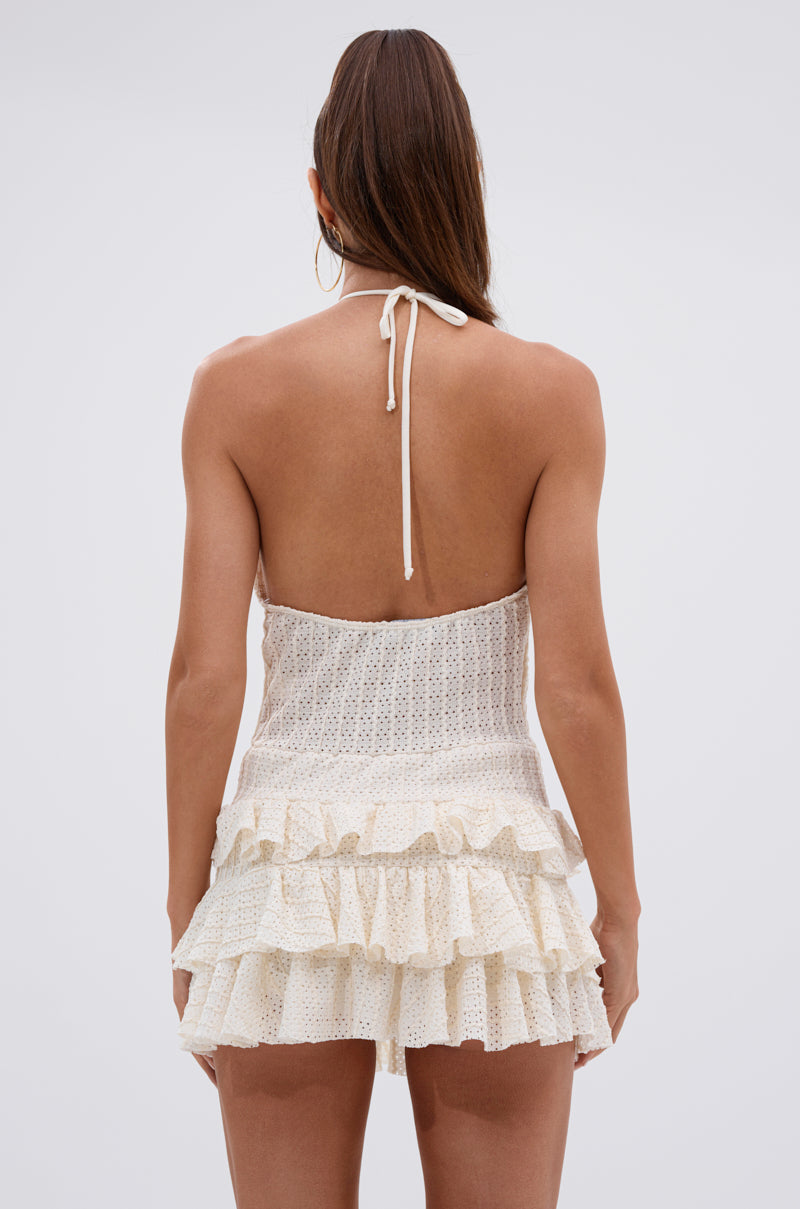 SUMMATIME FINE RUFFLE MINI DRESS