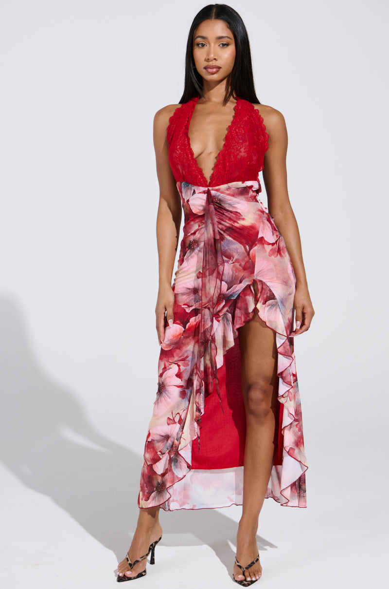 ALIA FLORAL MIDI DRESS