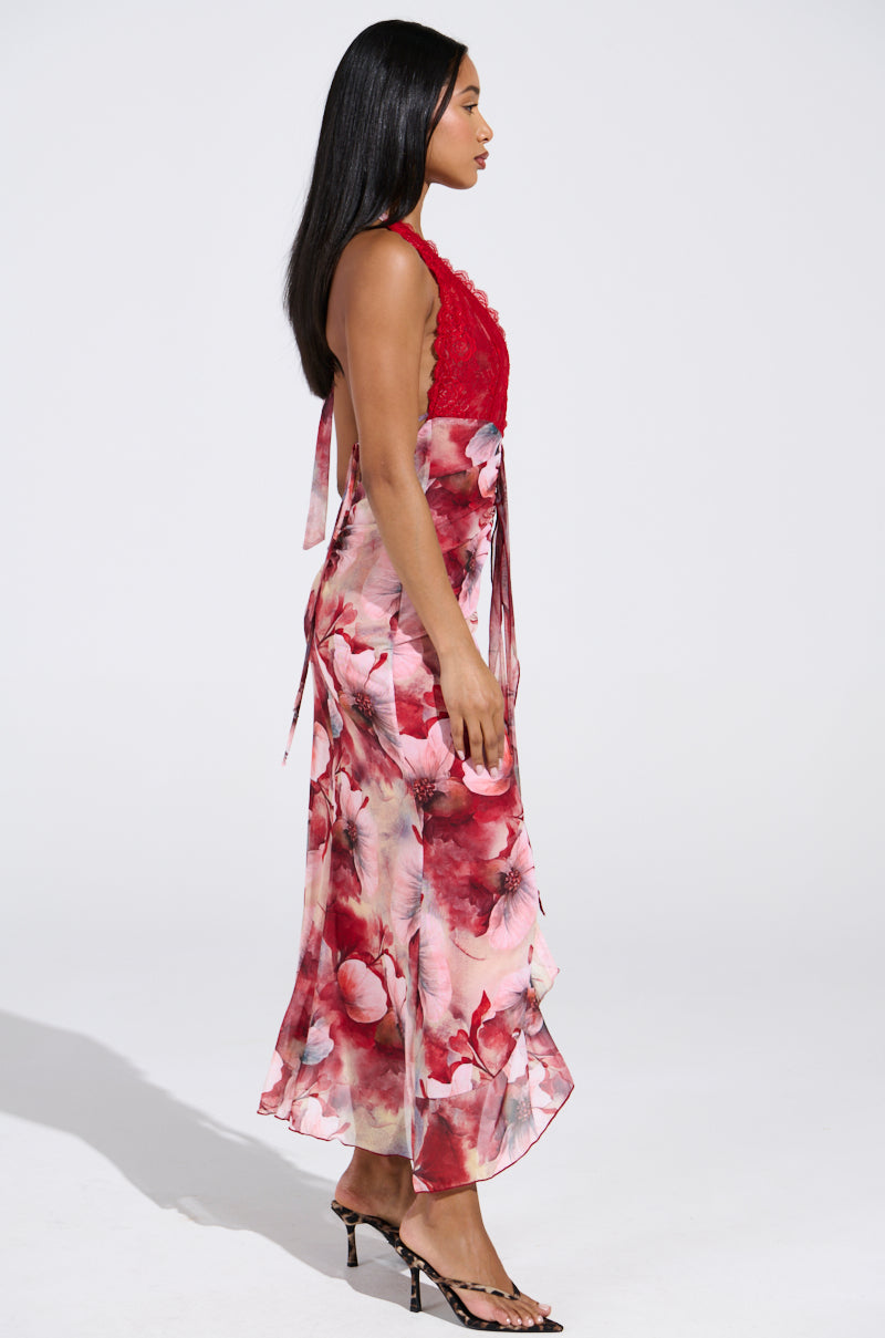 ALIA FLORAL MIDI DRESS