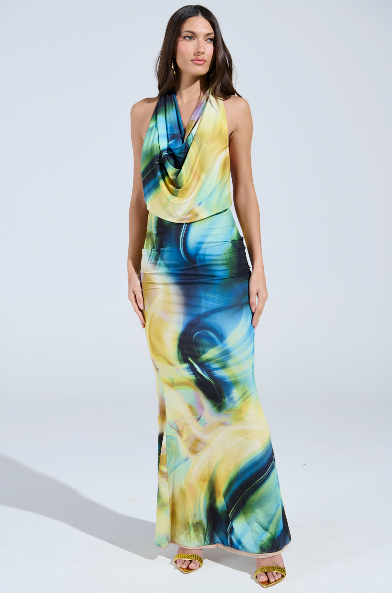 NOT IN THE MOOD PRINTED MAXI DRESS