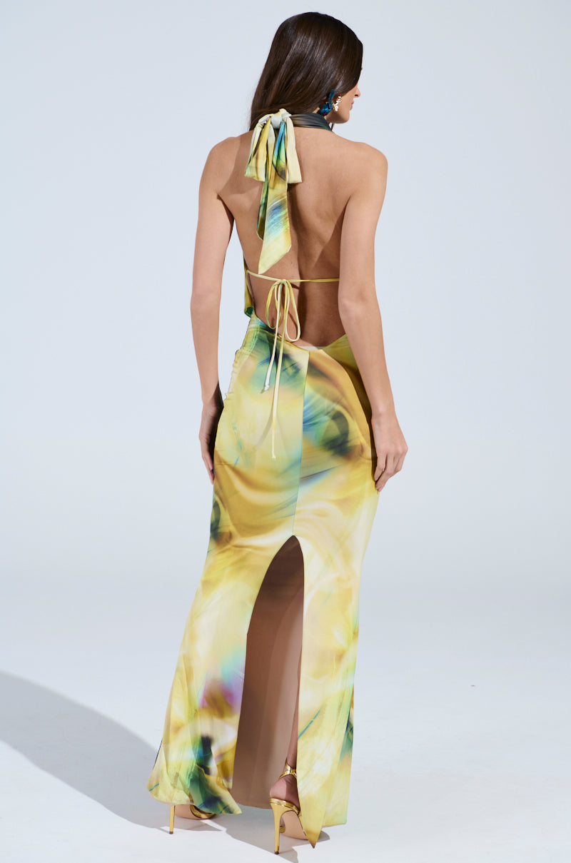 NOT IN THE MOOD PRINTED MAXI DRESS
