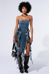 FEELIN FLIRTY RUFFLE DENIM TOP