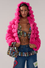POPCORN FAUX FUR IN PINK