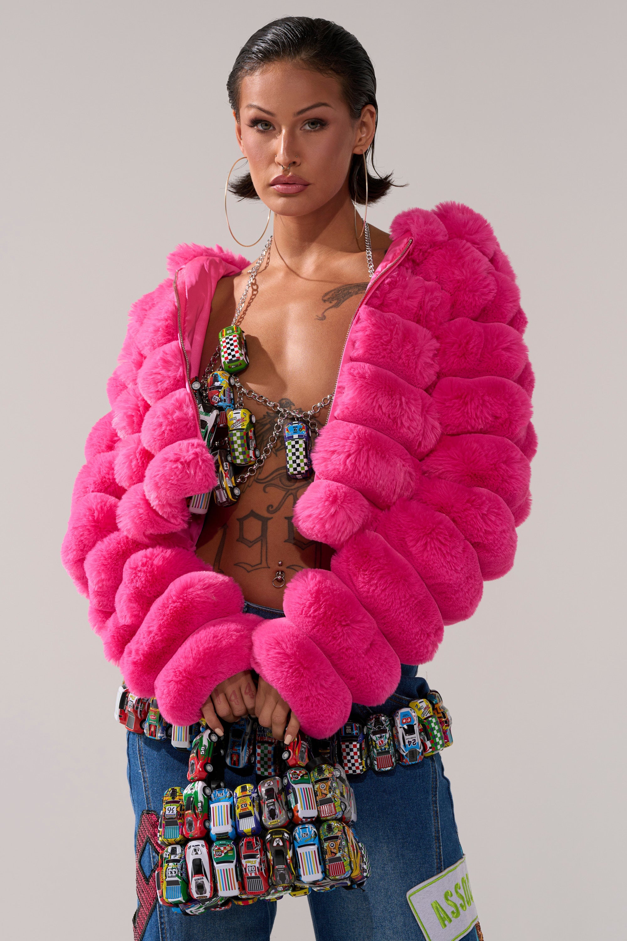 POPCORN FAUX FUR IN PINK