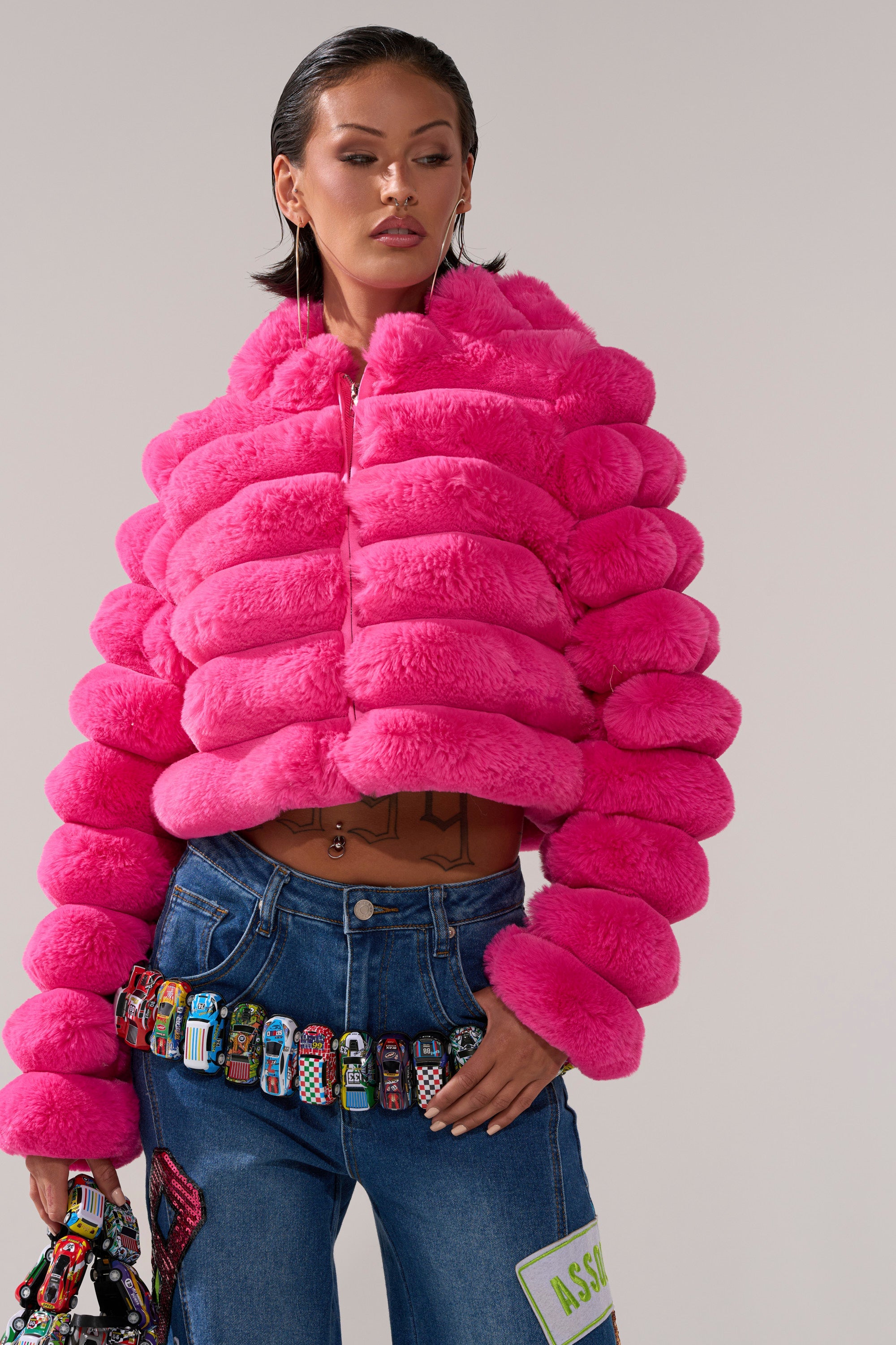 POPCORN FAUX FUR IN PINK