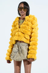 POPCORN FAUX FUR IN YELLOW