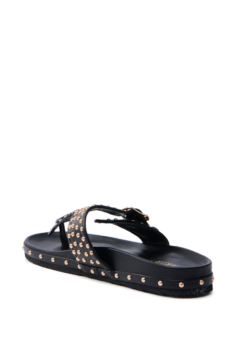 AZALEA WANG DAISY CHAIN STUDDED BLACK SANDAL