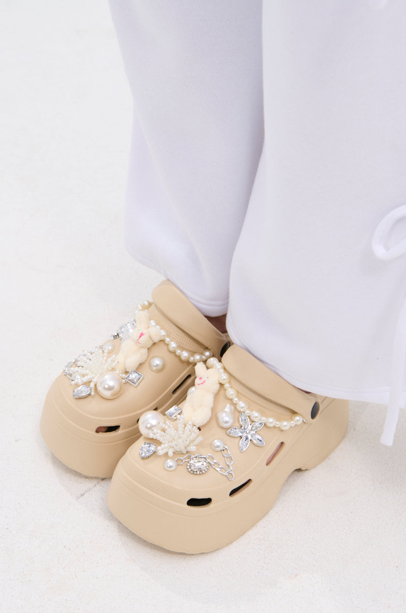 AZALEA WANG DAVIES BEIGE EMBELLISHED FLAT