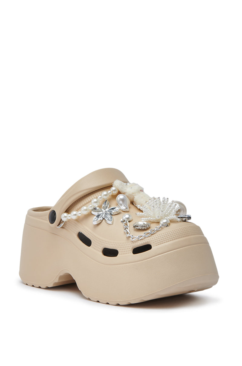 AZALEA WANG DAVIES BEIGE EMBELLISHED FLAT