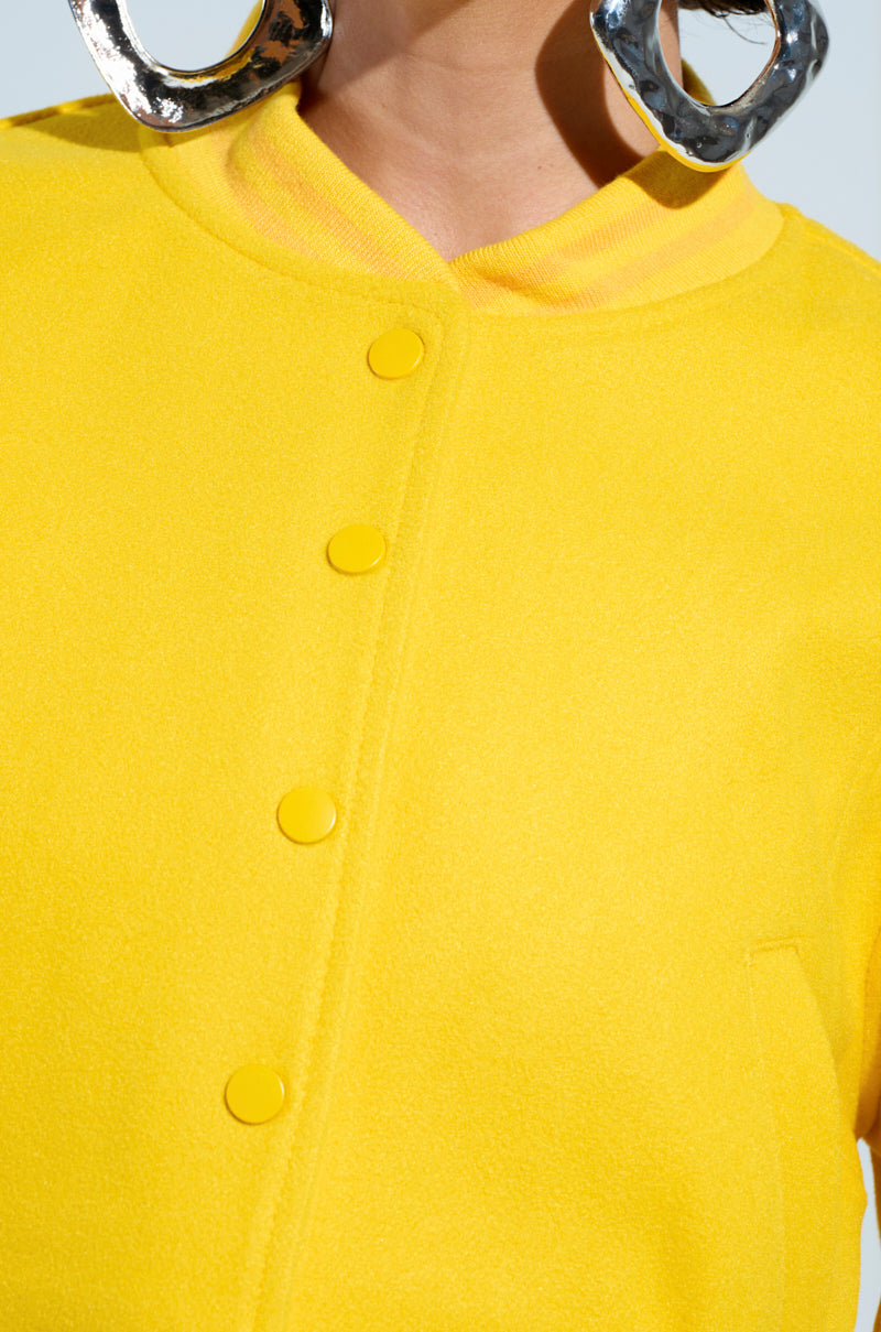 DAVIS EVERYDAY VARSITY BOMBER IN YELLOW