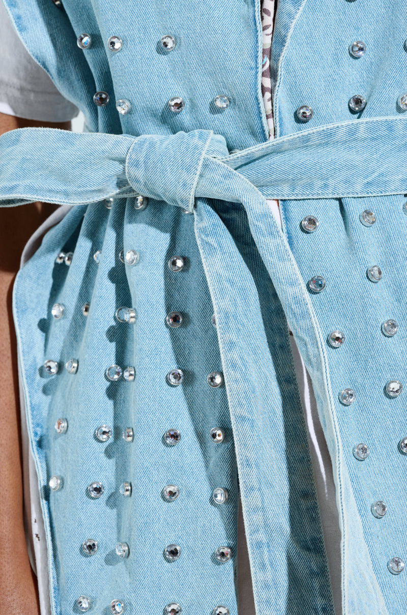 PRESLEY EMBELLISHED DENIM VEST